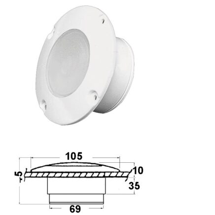 Osculati - Πλαφονιέρα Στεγανή Χωνευτή Πλαστική 18LED