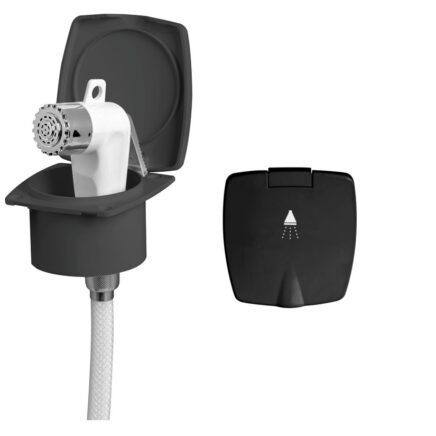 Osculati - Ντουζιέρα New Edge Mαύρο Καπάκι με Λάστιχο 2.5mt