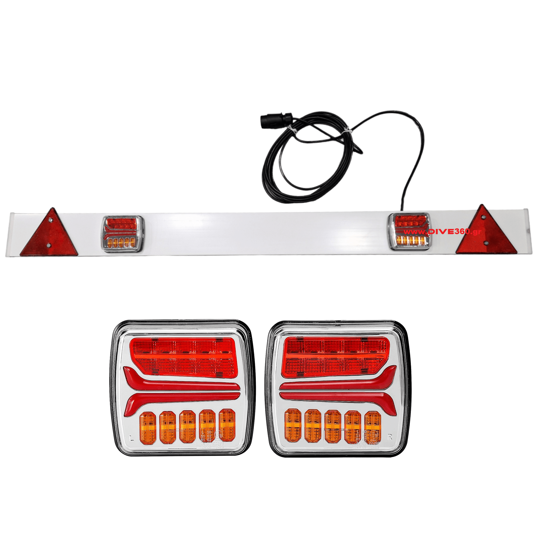 Leolivio - Στεγανά Φώτα Τρέϊλερ LED 8mt (12-24Volt) 2