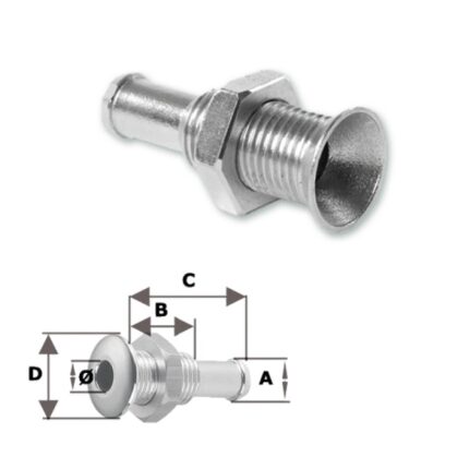 Quattro Marine - Inox Mini Χωνευτό Thru-Hull 1/4''